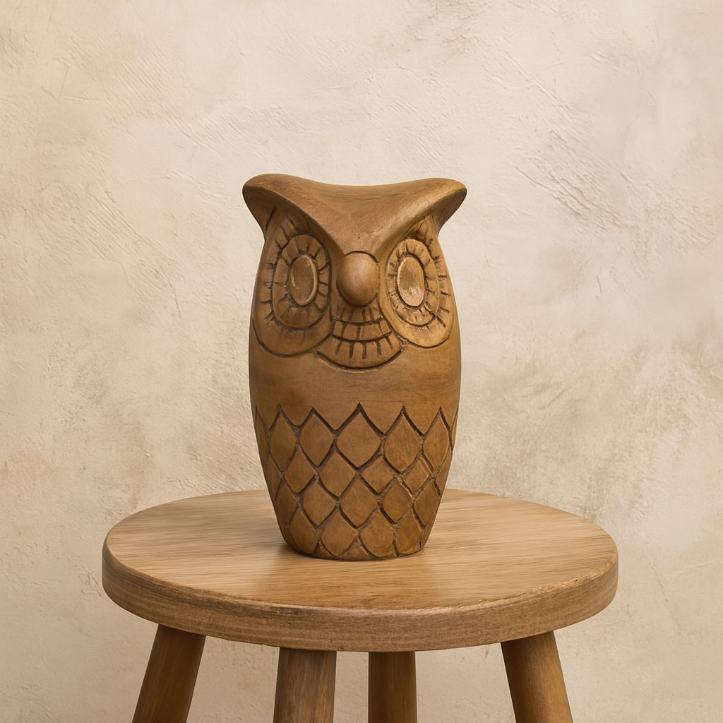 Hand Carved Wooden Owl - Modara