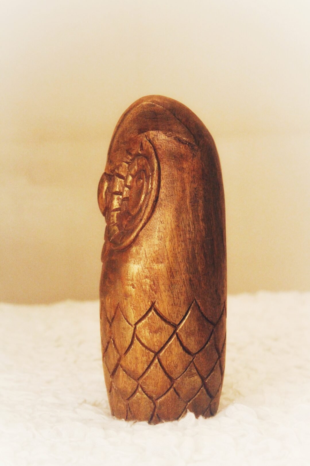 Hand Carved Wooden Owl