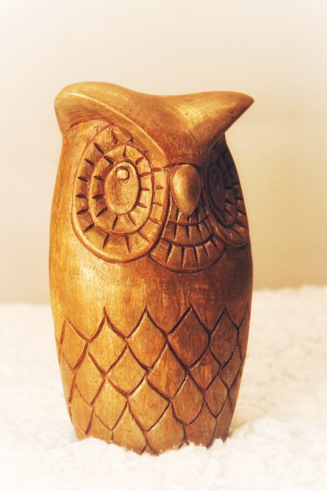 Hand Carved Wooden Owl