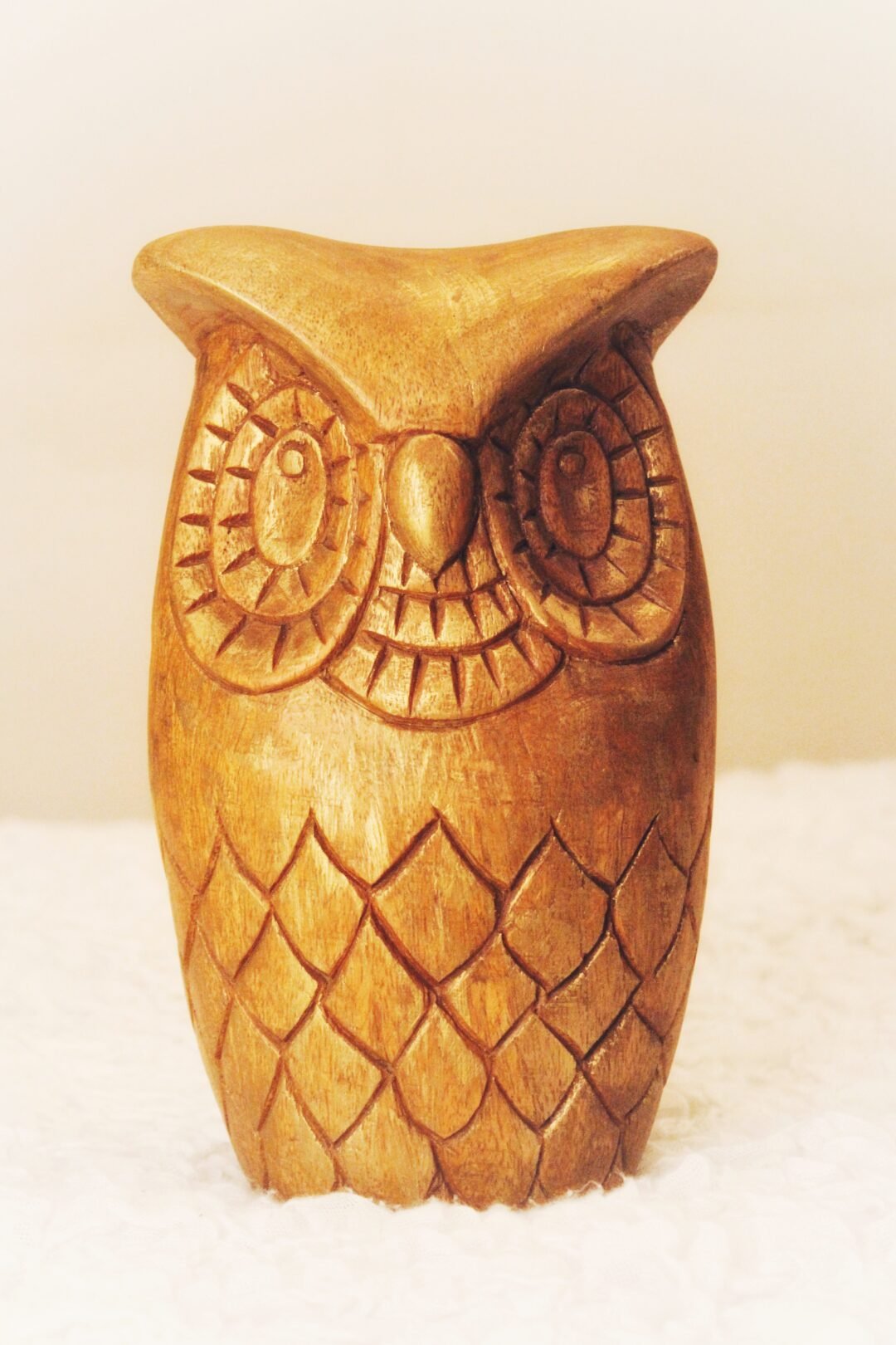 Hand Carved Wooden Owl