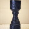 Tall Black Sculptural Vase / Candle Holder