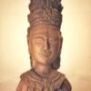 Hand-Carved Wooden Bust Sculpture