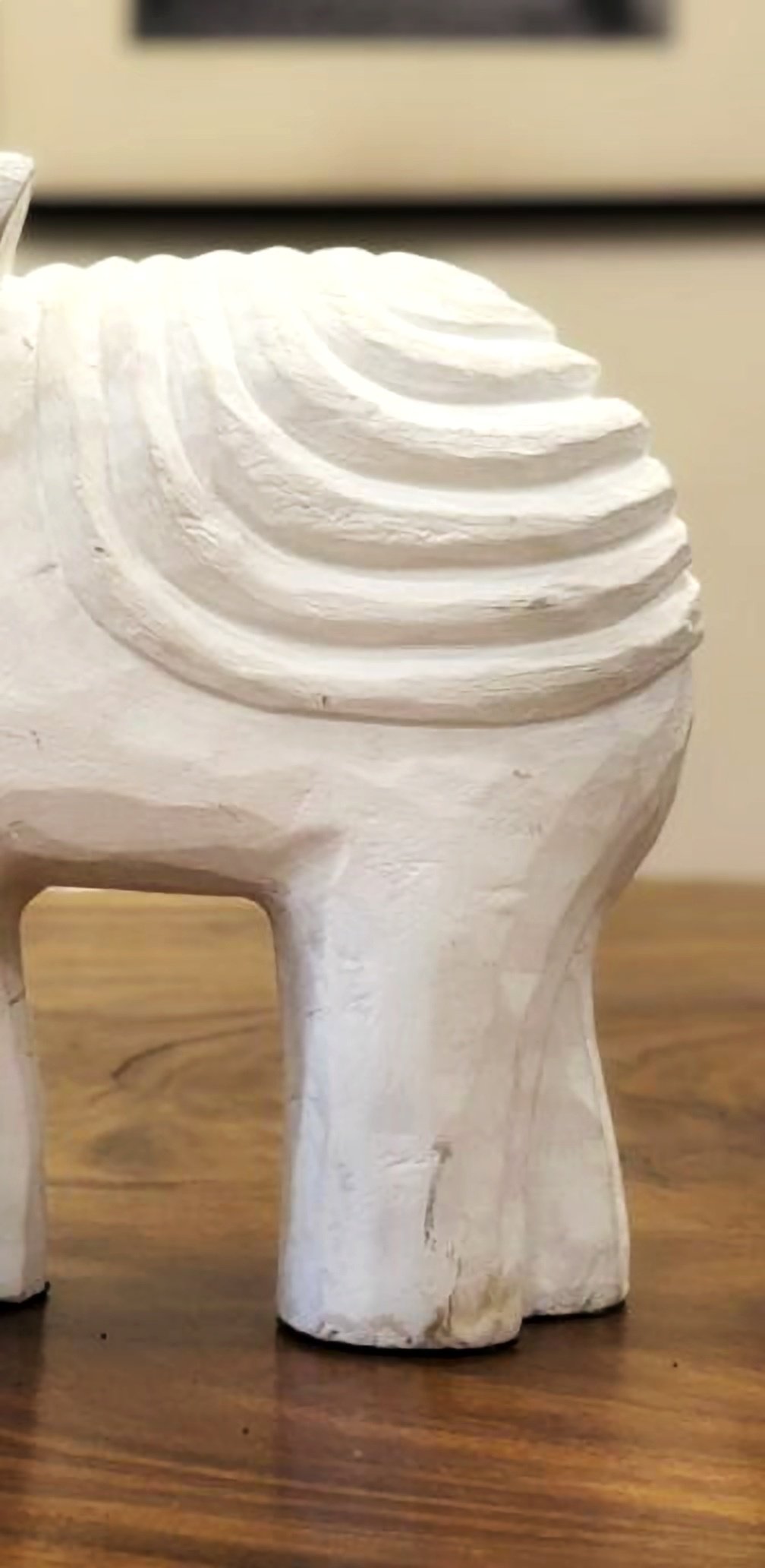 The Gentle Tusker Hand Carved White Elephant