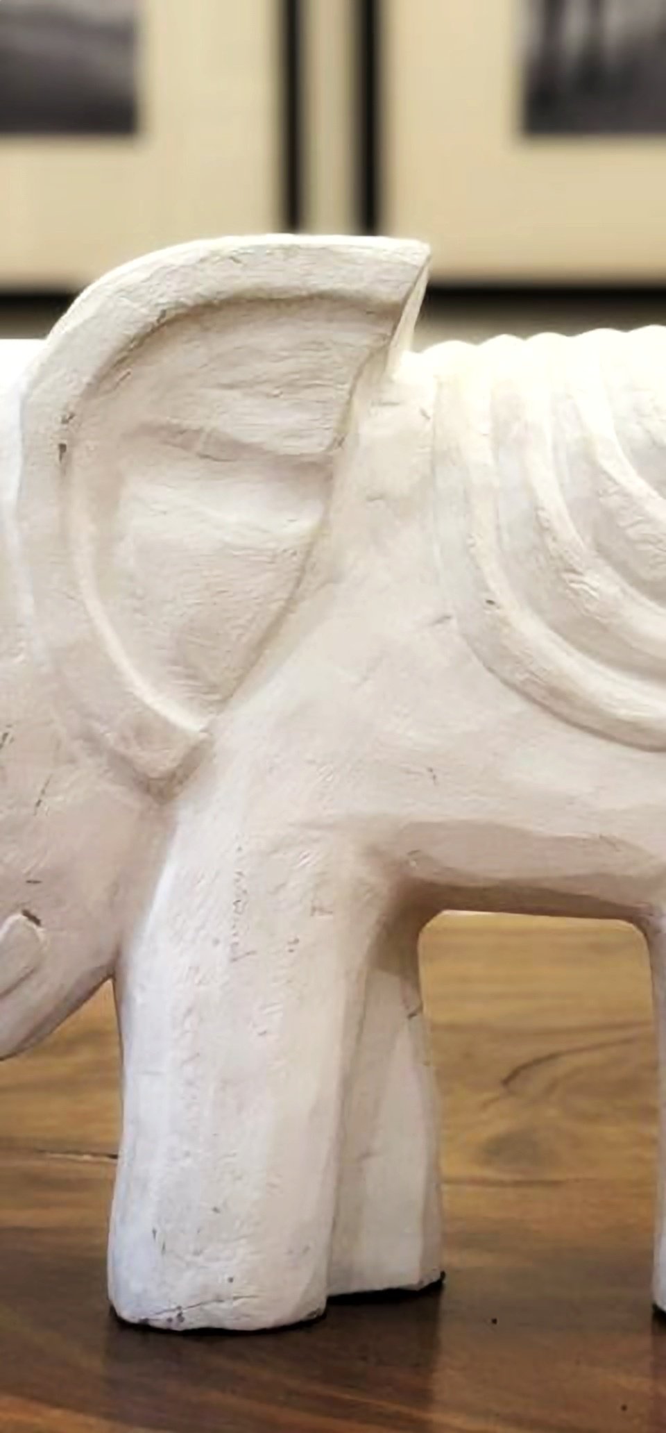 The Gentle Tusker Hand Carved White Elephant