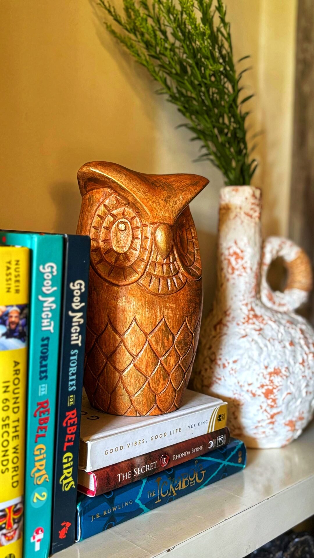 Hand Carved Wooden Owl