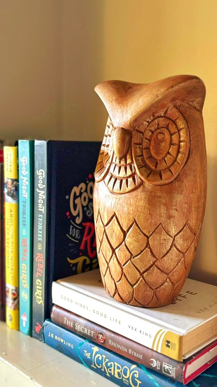 Hand Carved Wooden Owl