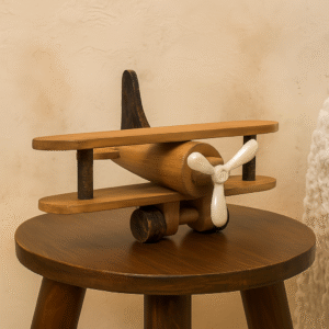 Wood & Metal Airplane Sculpture