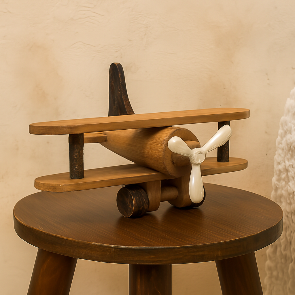 Wood & Metal Airplane Sculpture