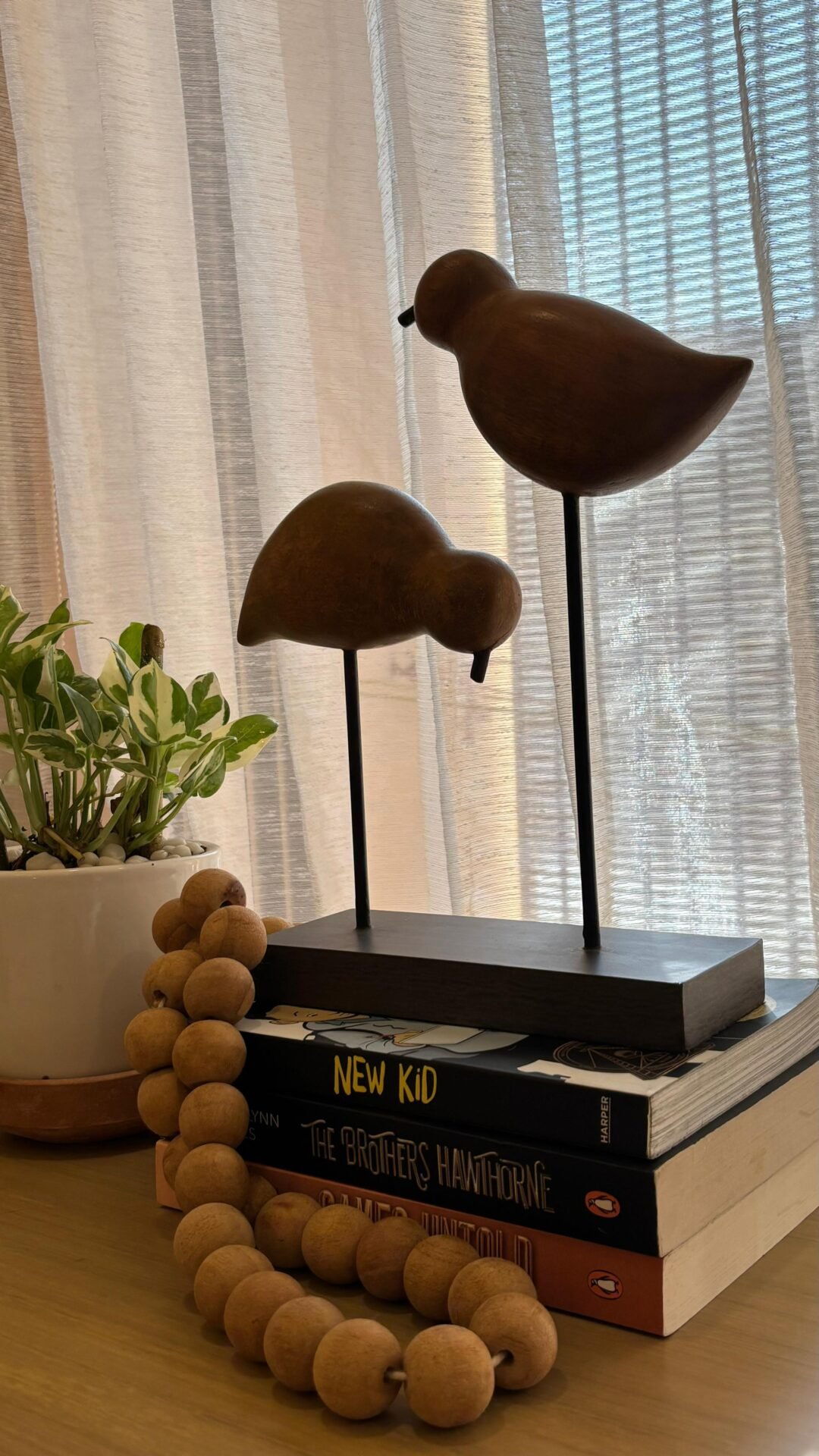 Minimalist Bird Sculpture Duo