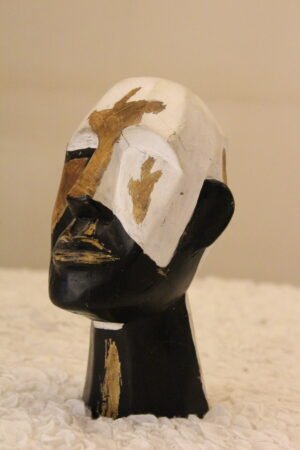 Abstract Wooden Face Sculpture