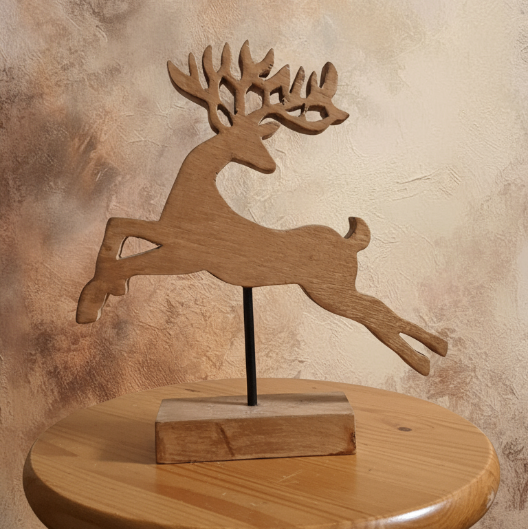 Handcrafted Wooden Reindeer