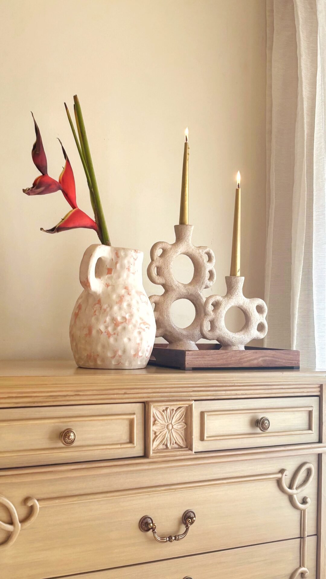 The Sandstone Tapered Candle Stand