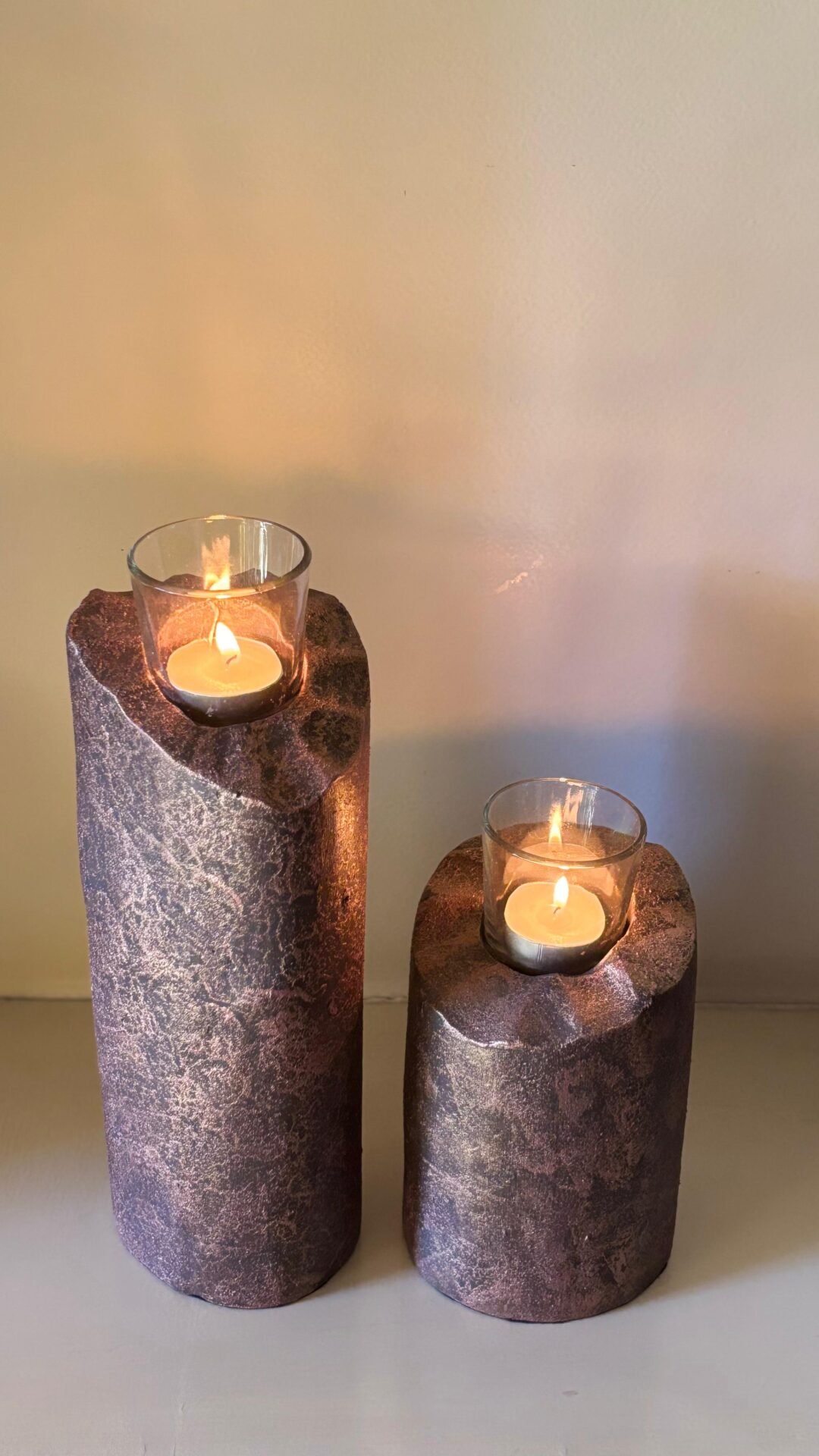 Textured Glow Candle Stands