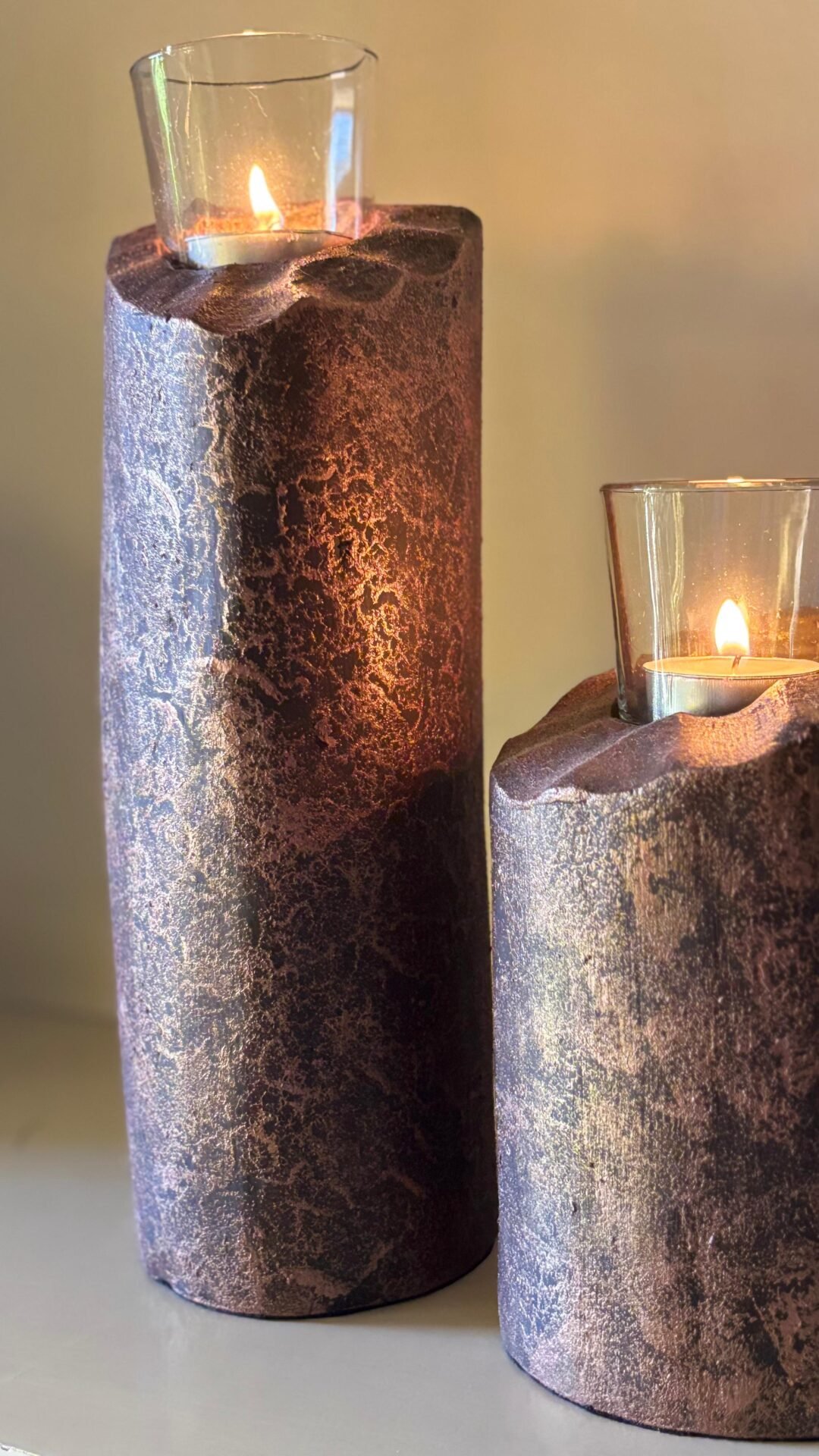 Textured Glow Candle Stands
