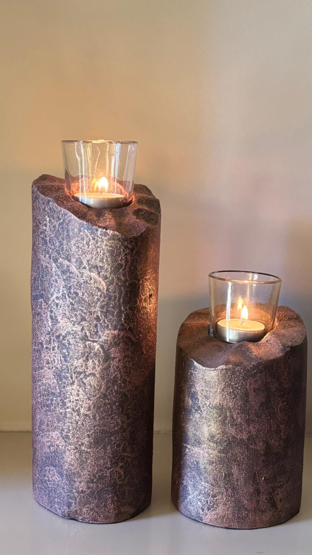 Textured Glow Candle Stands