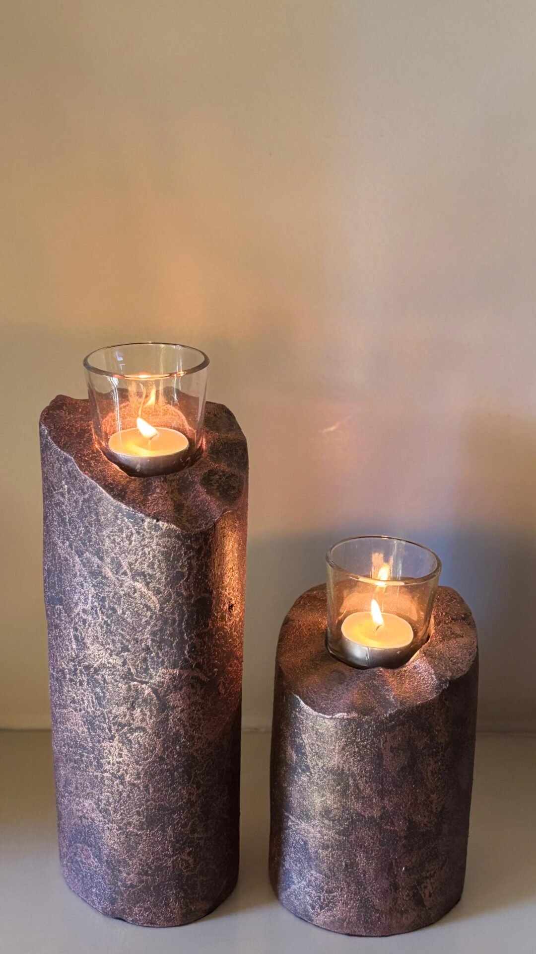 Textured Glow Candle Stands